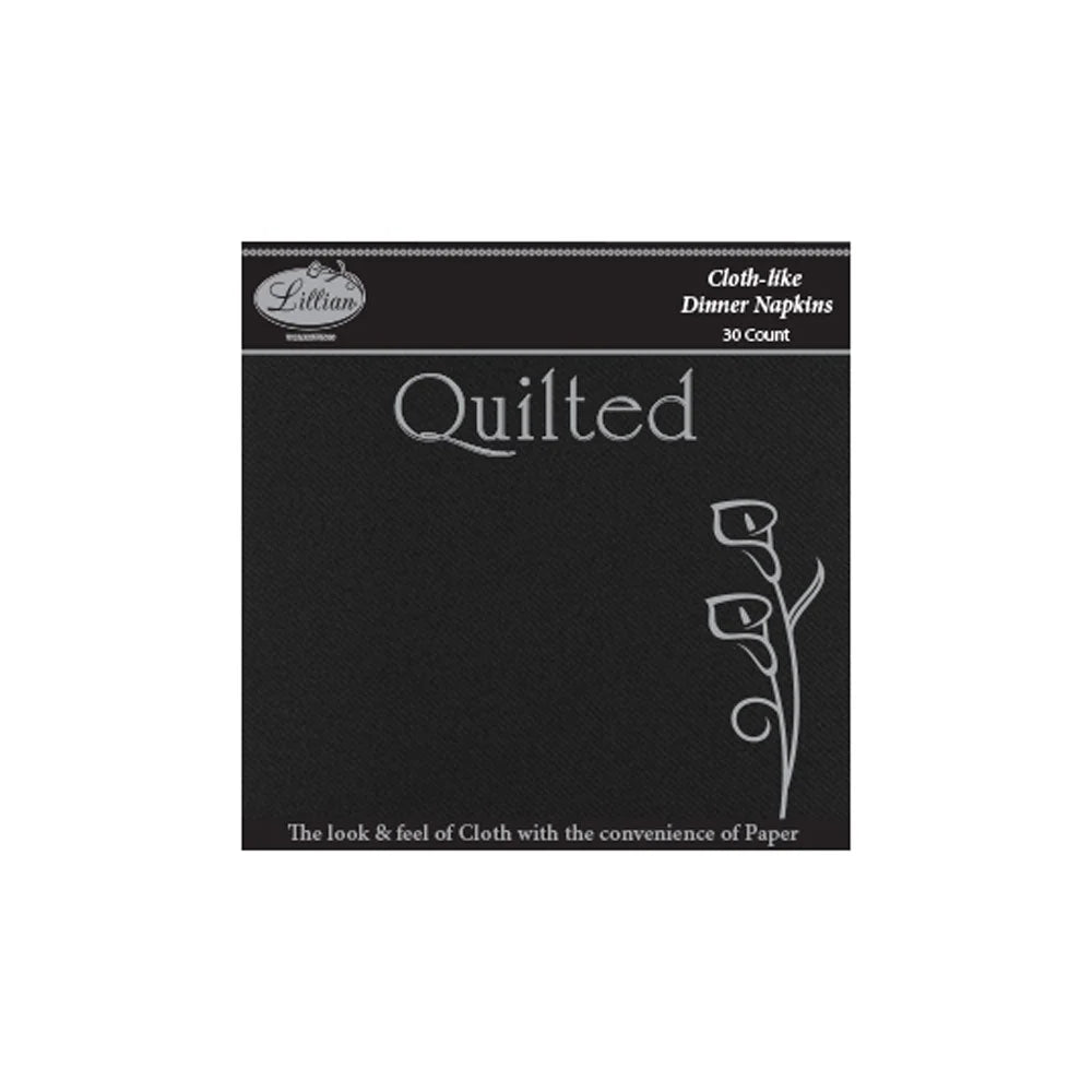 Lilian Quilted Dinner Napkin 30ct - Black