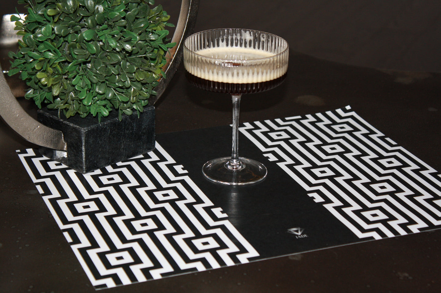 Luxury Black Square Placemats