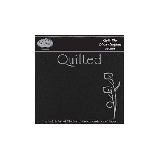 Lilian Quilted Dinner Napkin 30ct - Black
